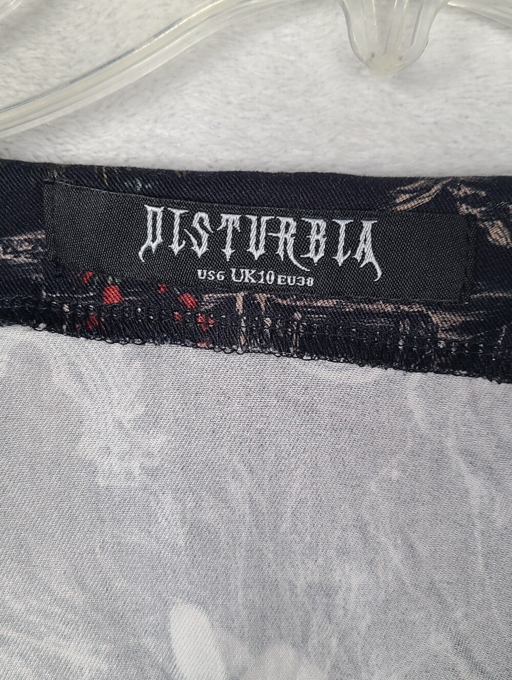 Disturbia Mushroom Graveyard Snakes Dress Size US 6 Black Gothic Whimsical - Picture 3 of 13